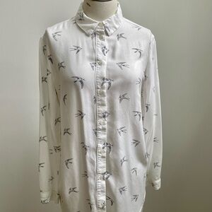 H&M Cream Shirt with Bird Design
